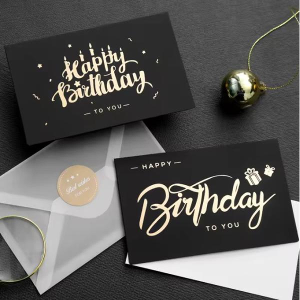 Customizable Lightproof Happy Birthday Gift Card Recyclable Pearl Paper Envelope