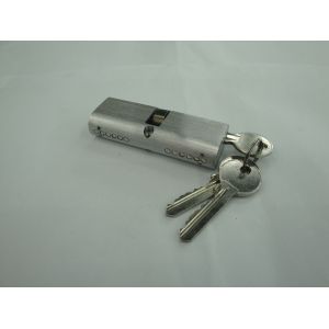 Cheap 80mm Euro Profile Oval Shape Double Brass Cylinder Lock with 3 brass normal keys Surface finish Chrome brushed for sale