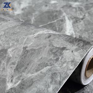 Square Bamboo Charcoal Grey Marble PVC Cladding Panels OEM ODM