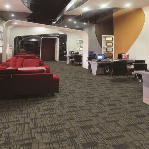 Foldable Office Carpet Flooring , Pp Carpet Tile Multi Level Loop Stripe Style