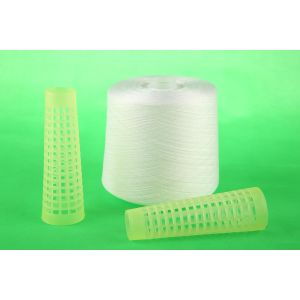 100% Bright Virgin Sewing Thread Polyester Staple Yarn High Tenacity In White