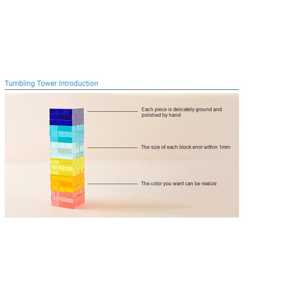 Factory Wholesale Customized Crystal Acrylic Neon Tumble Tower Game Set