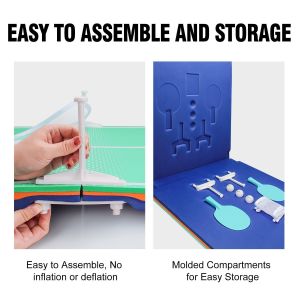 Floating Swimming Pool Table Tennis with EVA Pingpong Table Tray Table in Green