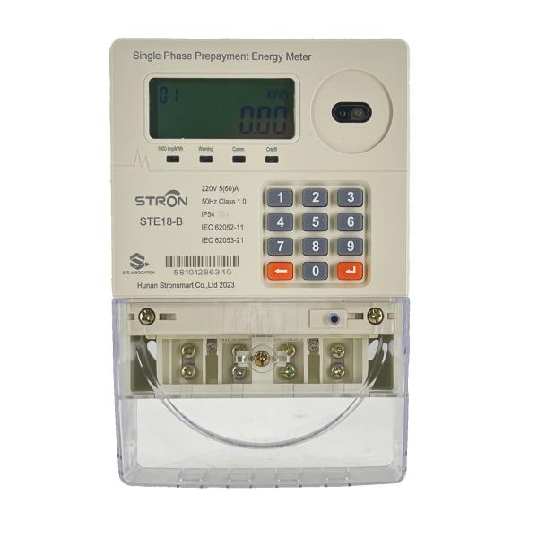 Quality 100m Communication Range STE18 B Single-Phase Prepaid Electric Meter with AMI Smart Meter and Stronpay Vending Software wholesale