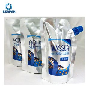 Plastic Stand Up Fruit Juice Beverage Custom Spout Pouches