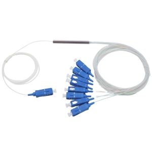 1 Meter Fiber Optic Mini PLC Splitter 1x8 With SC UPC Connector
