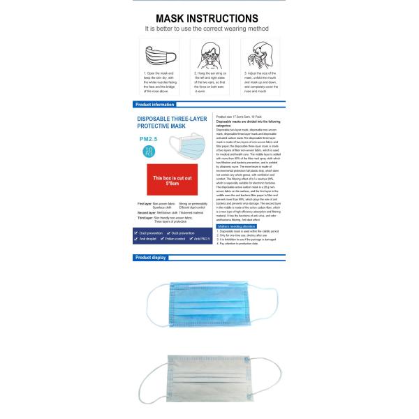 FDA CE Surgical Medical Mask 3 Ply Filter Surgical Respirator Customized Size