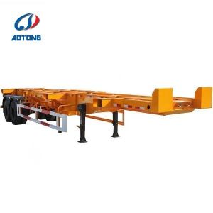 30 tons Max Payload Steel Skeleton Container Semi Trailer for 2 Axles 20ft 40ft