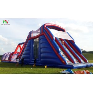 PVC Tarpaulin 5k Inflatable Obstacle Course Combo Large Slide Interactive Adult