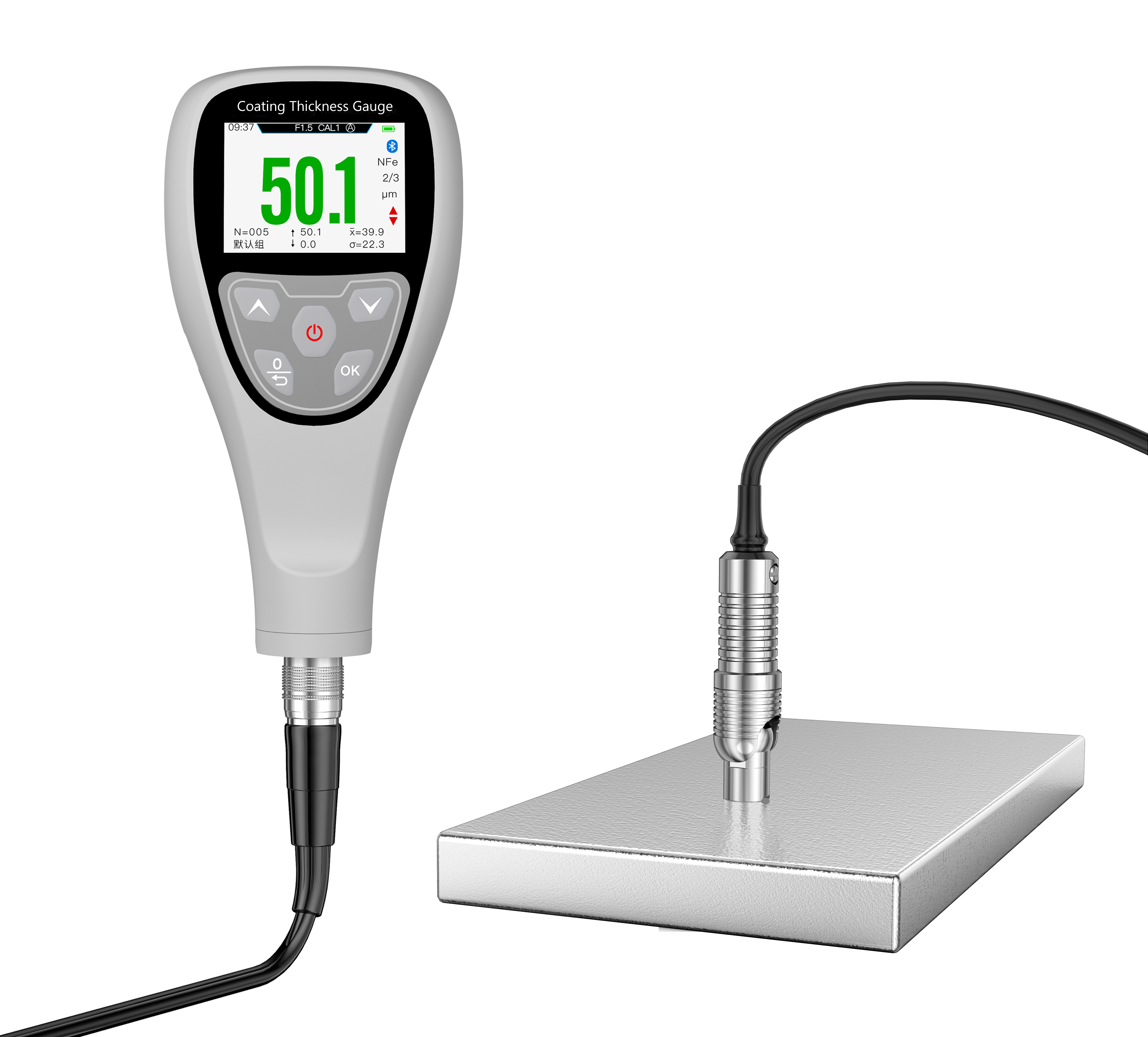 Pipe Surfaces Paint Gauge Thickness Meter With Rotating Probe For Fireproof