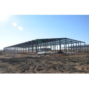 Muti Span Steel Frame Warehouse Factory With Free Architectural Design