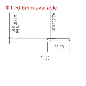 Cheap 0.6mm M2 tapered punch 60 HRC Moeller / HASCO toughness tiny punching pin for sale