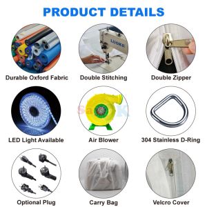 8m Waterproof Outdoor Party Event Disco Igloo Dome Inflatable Tent With Led