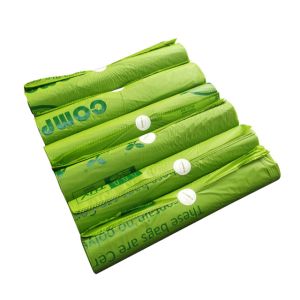 Customizable Compostable Flat top Garbage Bags With Retail Dispenser Box