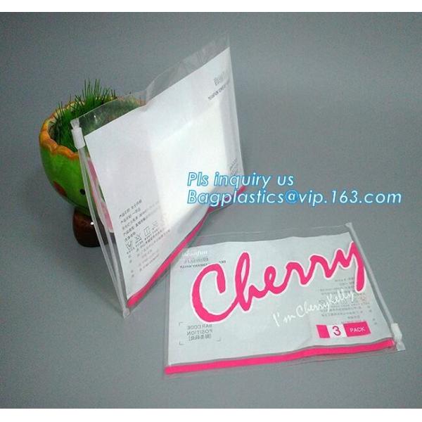 Quality Transparent bottom gusset slider k pvc zipper bags with holding loop, slider biodegradable zipper bag, slider zip wholesale
