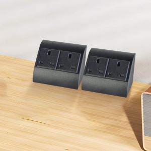 Office & Home Desk Corner UK Socket with 2 Outlets for Multiple Devices