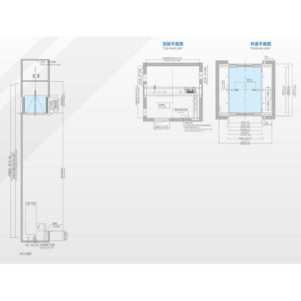 1000kg Small Gearless Machine Room Less Elevator With Stainless Steel 304
