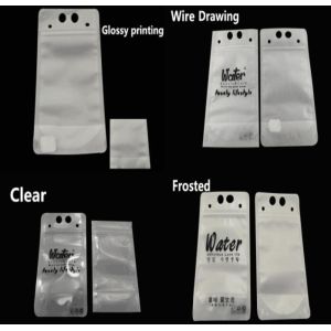 Stand Up Reclosable Zipper Clear Drink Pouches Bags with Plastic Straw, 8mil