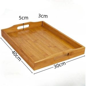 Wholesale Tray with Handles Wooden Serving Tray Snack Tray Great for Breakfast