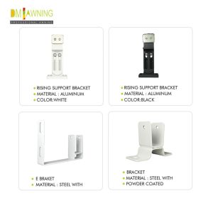 Polyester Acrylic Retractable Awning Hardware Aluminium Ceiling Bracket