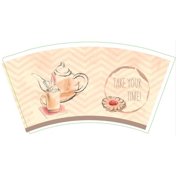 Quality Strong Puncture Resistance Paper Cup Fan 230gsm PE Coated Single PE Printed For Tea wholesale