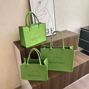 Commuting Simple Style Felt Shopping Handbag with Custom logo and Color Custom