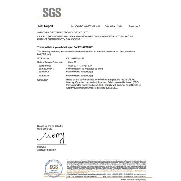 CE certificated ISO M2208A Disposable CTG Belt With Buttonhole / Fetal Monitor Belt with 60mm Width 4