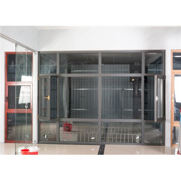 Quality Black Aluminium Horizontal Sliding Windows Floor To Side Corrosion Resistant wholesale