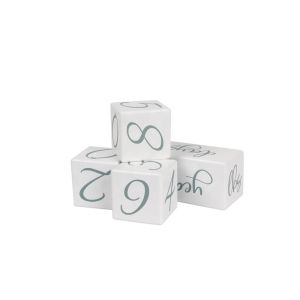 Wooden Baby Milestone Blocks Set of 6 with Canvas Bag Packing