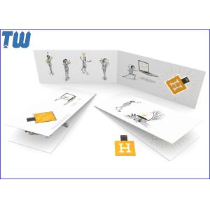 Promotional Folding Paper Greeting Card USB Webkey Custom Shape