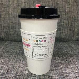 Disposable Coffee Paper Cup Sleeve 12oz Flexo Offset Printing Available