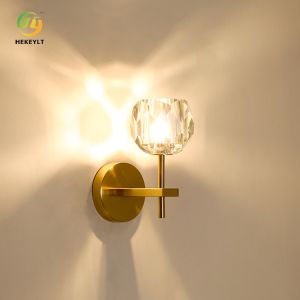 Crystal Gold Modern Wall Light For Corridor Living Room TV Background