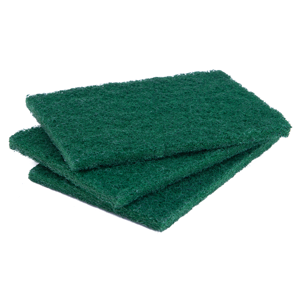 Economical 10-Pack Green Scouring  Sponge Pads with 6 x 4 Inches Non-Scratch Surface