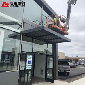 Prefab Industrial Steel Structure Workshop With Rock Wool Foam Sandwich Panel