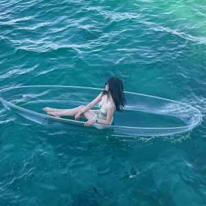 China PC Sheets Clear Polycarbonate Canoe Kayak - 6mm See-Through Boat for Underwater Viewing Single/Double Seat Options on sale