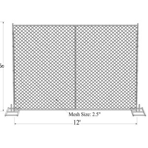 8ftx12ft Temporary Chain Link Mesh Fence , Chain Link Construction Fence