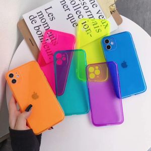 Tpu Florescent Shockproof Mobile Phone Covers For Iphone 6 7 8 X 11 12 Pro Max