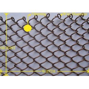 6mm Hole size Gold Color SS316 Decorative Woven Wire Mesh For Curtain And Space