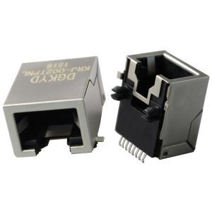 1x1 Tab Down SMD Rj45 Pcb Connector Without Transformer ,Gold Plating 6U KRJ-002TPNL