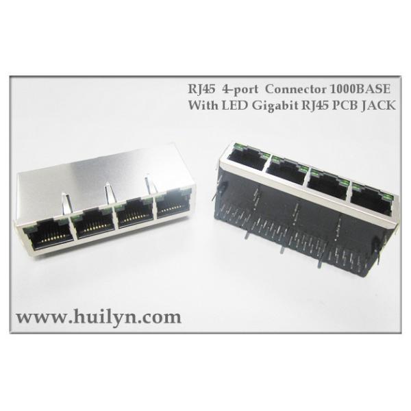 Quality 1x4 RJ45 connector with transformer,RJ45 JACK PoE, （25.4mm）1Gbps wholesale