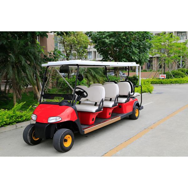 Red Body Color Sightseeing Car 8 Passenger Electric Golf Buggy With Plastic