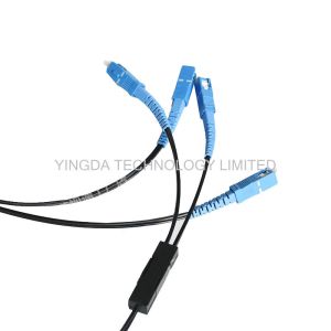 Black 2 Core Single Mode Fiber Patch Cord SC - SC 657A2 Simplex 70M With Steel