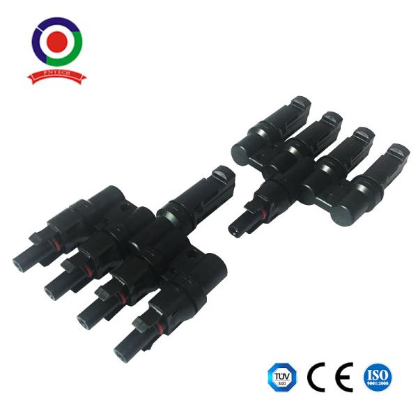 Quality T Branch Solar Connector Plugs 4 To 1 Way Adapter For Pv Panel Cable Connection wholesale