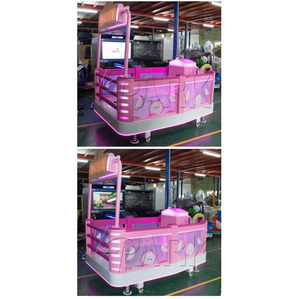 300W Amusement Game Machines , Coin Pusher Happy Stepping Pink Initial D Arcade Machine
