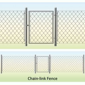 2M Waterproof Iron Metal Wire Mesh Fence Woven Chain Link Fence