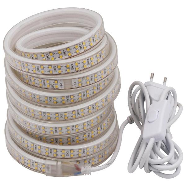 180Led/m Led Strip AC220V 2835SMD Double Row White/Warm White waterproof Led