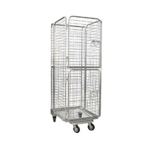 China Warehouse Galvanized Foldable Wire Mesh Roll Container /  Material Handling Equipment on sale China Warehouse Galvanized Foldable Wire Mesh Roll Container /  Material Handling Equipment on sale