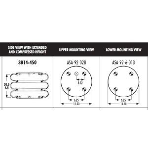 China 556-33-8-335 3B14-450 Air Spring Bellows For Automann ABSP3B32RA-7845 on sale