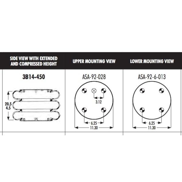 Quality 556-33-8-335 3B14-450 Air Spring Bellows For Automann ABSP3B32RA-7845 wholesale