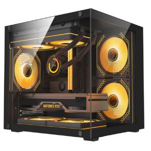 Cheap Compact Design Includes 1 HDD And 2 SSD Bays 0.35mm SPCC Steel 3 X 12cm Fans And Glass Panels On Left And Front for sale